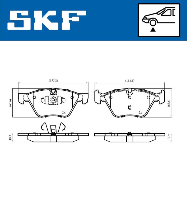 Jogo de 4 pastilhas de travão SKF ref. VKBP 80702